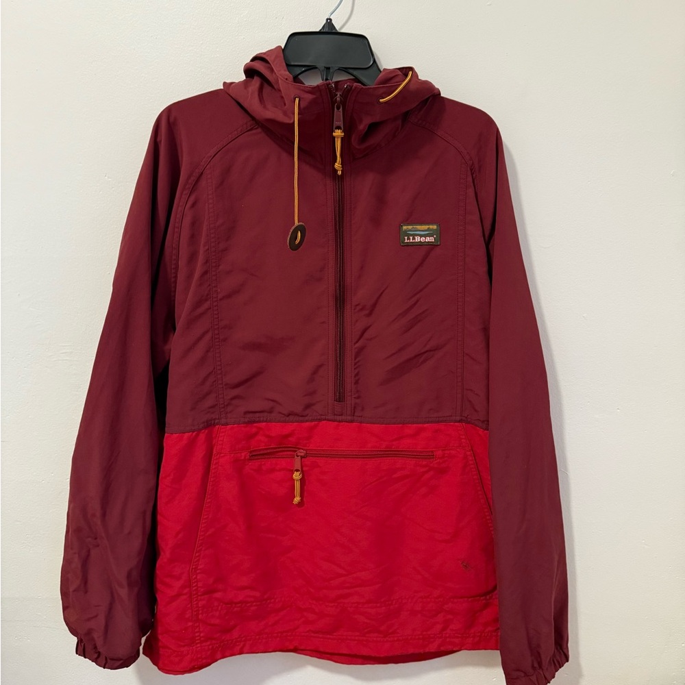 L.L. Bean Red and Burgundy Pullover Jacket